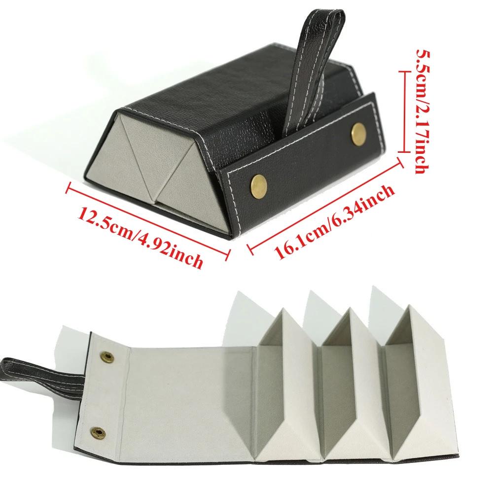 Portable Multi-Grid Foldable Glasses Organizer Travel Leather Eyeglasses Holder Display Storage Bags Jewelry Storage Organizer