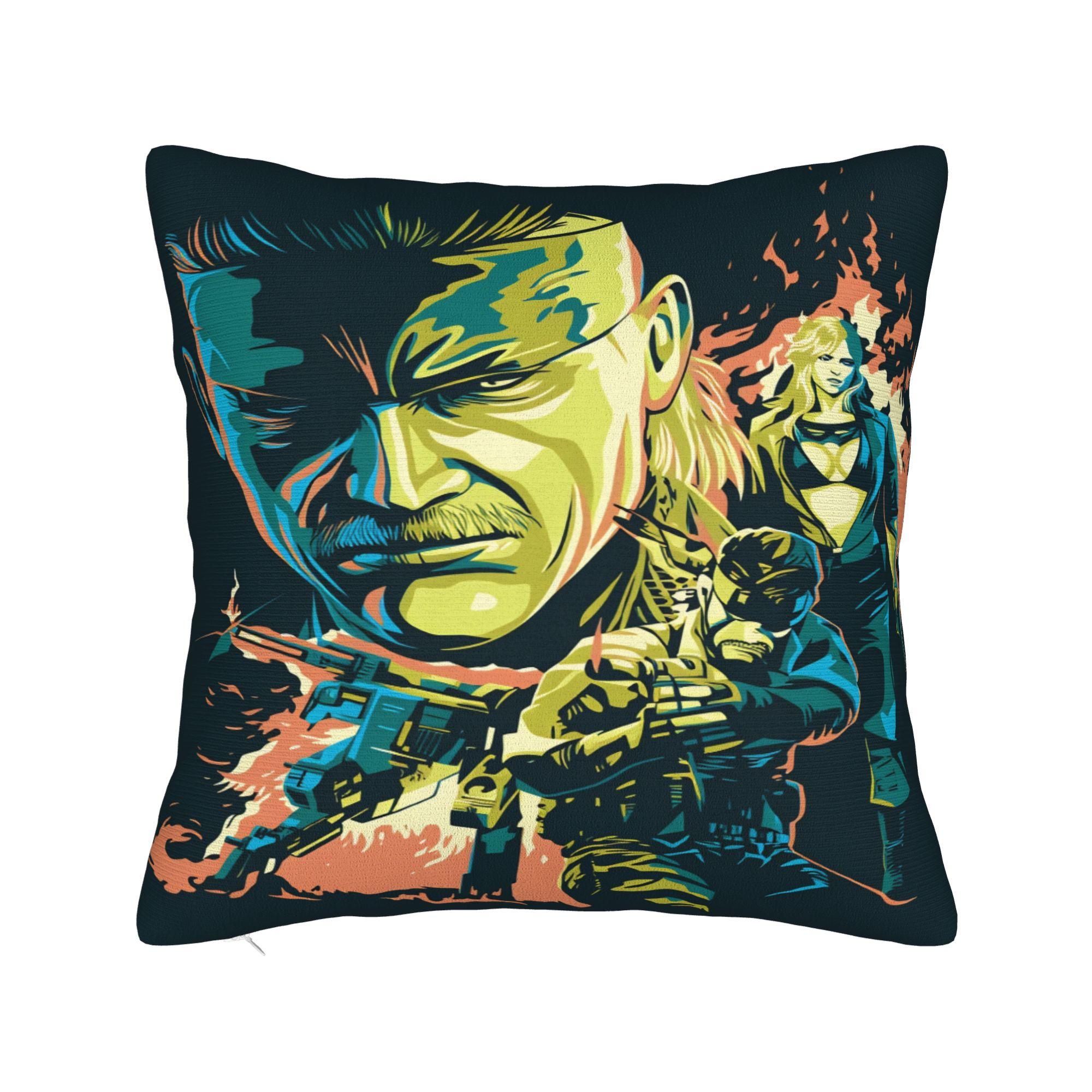 Pillow Cover Fanart MGS Gaming  Morden Pillow Case For Sofa Home Decor Pillowcases 30cmx30cm