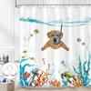 Galactic Cat Astronaut Waterproof Shower Curtain - Space Adventure with Dinosaur Ride for a Fun and Quirky Bathroom Decor