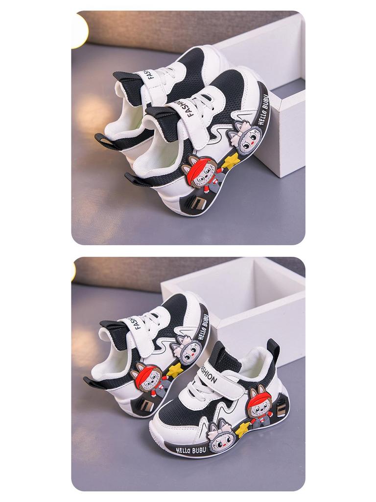 2025 Cartoon Toddler Sports Shoes: Korean-Style Leather Running & Casual Shoes for Boys, Spring/Autumn