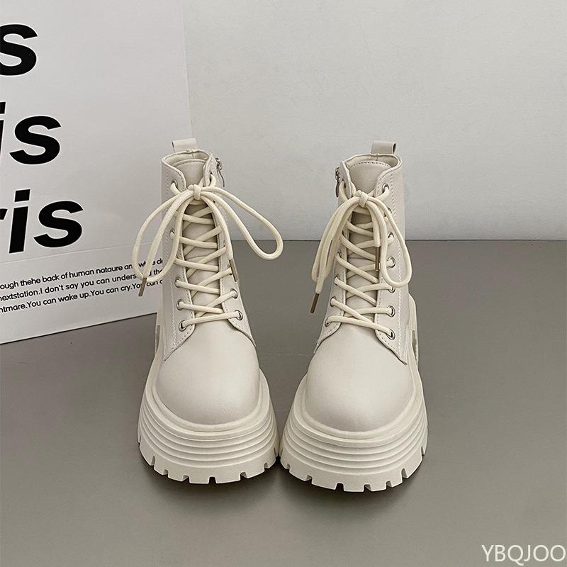 Thick Soled Simple Comfortable Daily Casual Women's Boots New Autumn Lace Up Simple Anti Slip Wear-resistant Short Boots