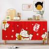 Lucky Cat Pattern Kitchen Curtain Cabinet Half-curtains DustProof Curtains Wardrobe Cupboard Cover Japanese Style Home Decor