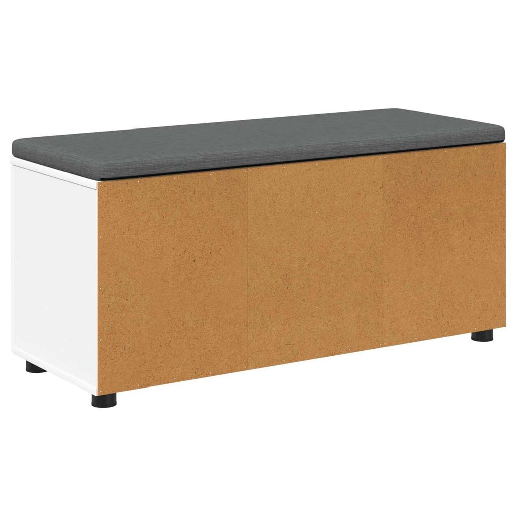 Hallway Bench with Cushion Shelf and Door White 100 X 38 X 46 Cm