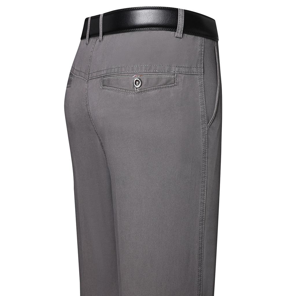 Men's Summer Cotton High-Waist Casual Trousers - Middle-Aged & Elderly 