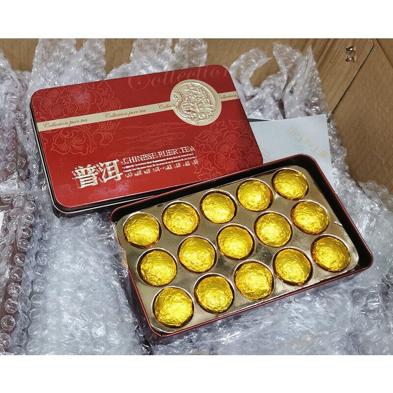 15pcs/box Yunnan Nuoxiang Pu'er Ripe Tea Iron Box Nuoxiang Mini Tuo Tea