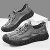 Fashion New Trend Mens Leather Casual Shoes Outdoor Comfortable Sneakers Fashion Soft Man Hiking Shoes Classic Non-slip Treking Footwear
