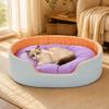Pet Bed with Removable Pad Soft Semi-Enclosed Nest Calming for Dogs