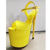 Sandali con tacco alto da pole dance con piattaforma sexy da 19 cm, sandali estivi super alti, scarpe da passerella modello
