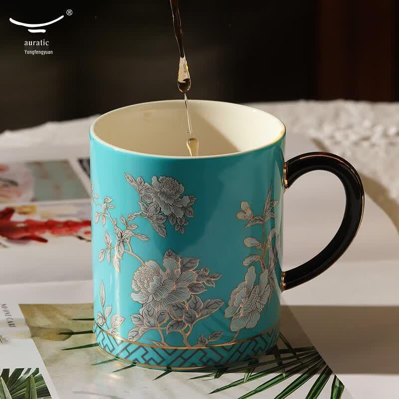 Auratic Madam Ceramic Ink Peony Mug