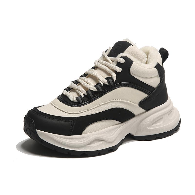 Dad Shoes Women Winter Velvet Warm High Top Is Student Leisure Sports Cotton Shoes Women