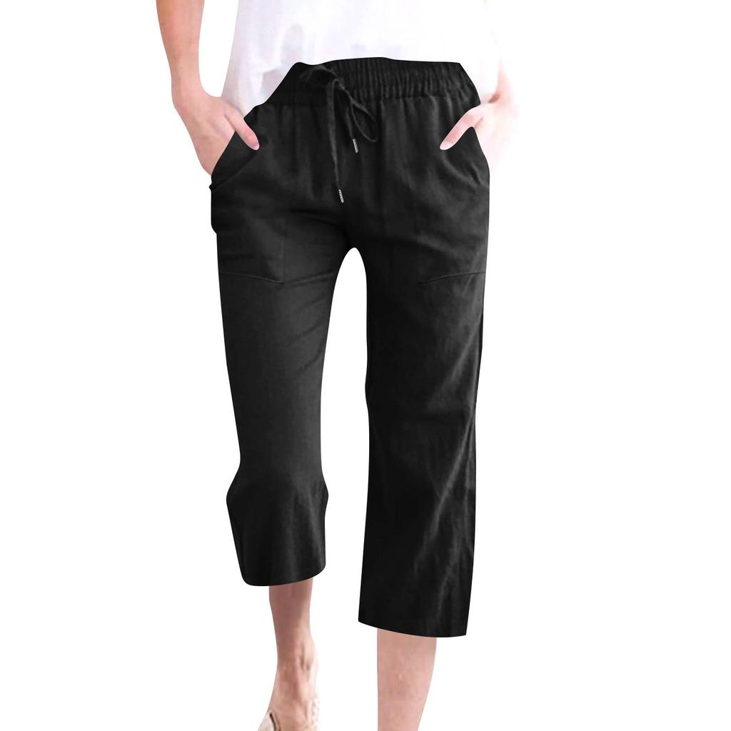 Women's Casual And Fashionable Color Loose Pants With Pocketes