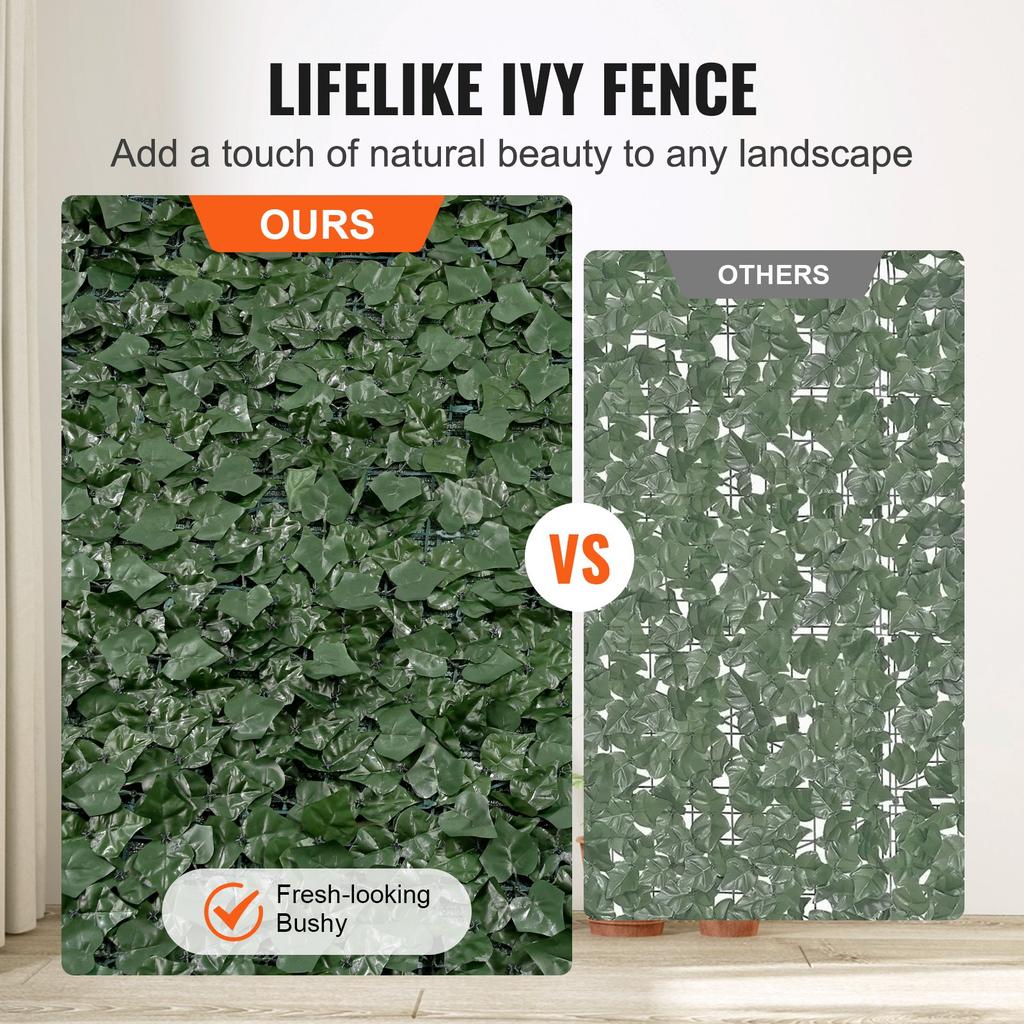 VEVOR Ivy Privacy Fence, 990 X 2490 Mm Artificial Green Wall Screen, Greenery Ivy Fence with Mesh Cloth Backing and Strengthened Joint