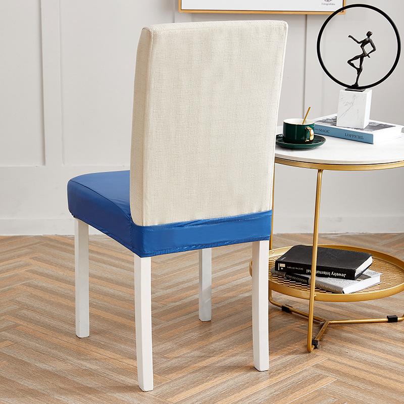 Solid Color Square Chair Cover  Three-proof Leather Elastic Horn Stool Cover  Dining and Living Room Waterproof Stool Cover