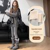 Dicke Damen-Strickhose mit Rippenmuster, hoher Taille, nahtlos, formend, 540g Diamant-Samt - Warme Winter-Oberbekleidung