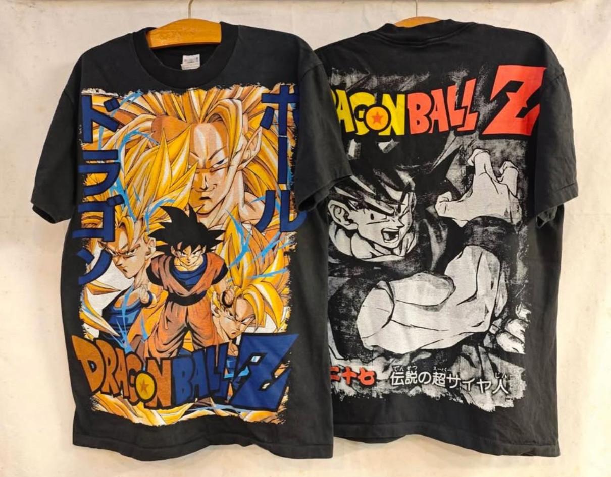 Vintage Dragon Ball Z AOP Goku Super Saiyan RARE Sz.L Resurrection Shirt REPRINT XXL