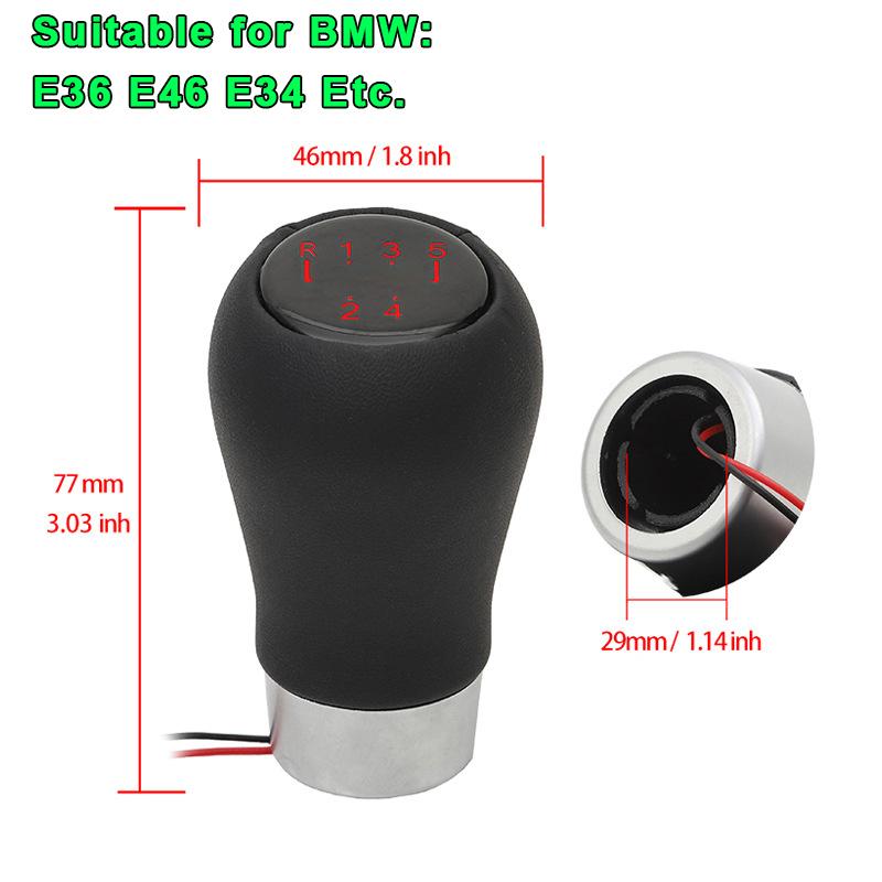 LED Lights Gear Shift Knob For BMW E36 E46 E34 Transmission Knob Transmission 5 6 Speed Shift Knob Gear Lever Gear Shift Handbal