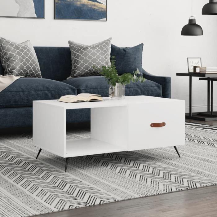 VidaXL Table basse blanc 90x50x40 cm bois d'ingénierie 829180