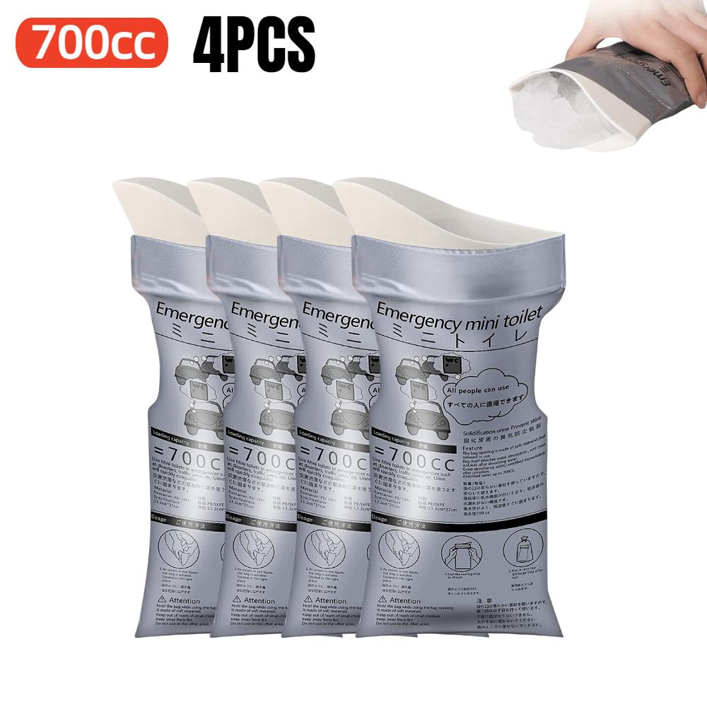 4Pcs Emergency Urinal Bag Disposable Outdoor Urine Bags Mini Vomiting Bag Camping Travel Portable Mobile Toilets for Men Women