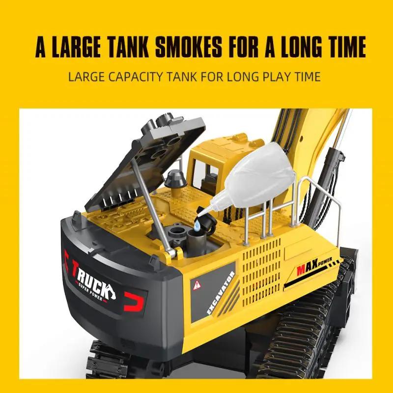 12/15/17ch Rc Excavator Alloy Truck Toy Kids 2.4g Radio Controlled Car Engineering Electric Vehicle Machine Christmas Gifts Boys