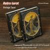 Retro Tarot Card Theme Hardcover Tri-Fold Notebook with Hollow-Out Design