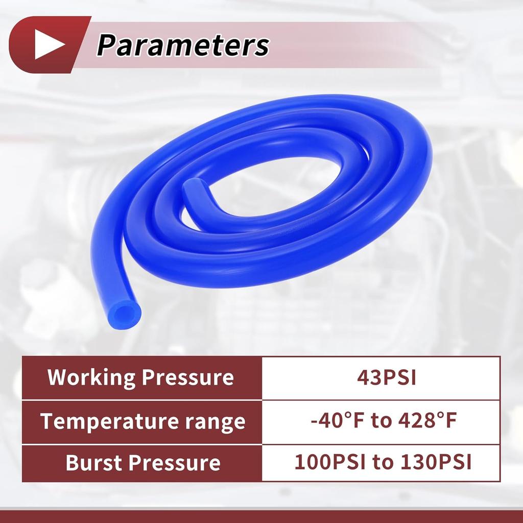 1 Pcs for Air and Water Silicone Vacuum Tubing Hose High Temperature Automotive Vacuum Line 5Ft 5/16" 8mm ID 2.5mm Thickness Blue 130PSI Max Pressure