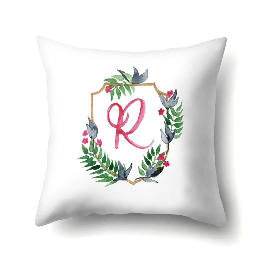 Creative Wreath Letter Pillowcase Office Cushion Cover Living Room  Waist