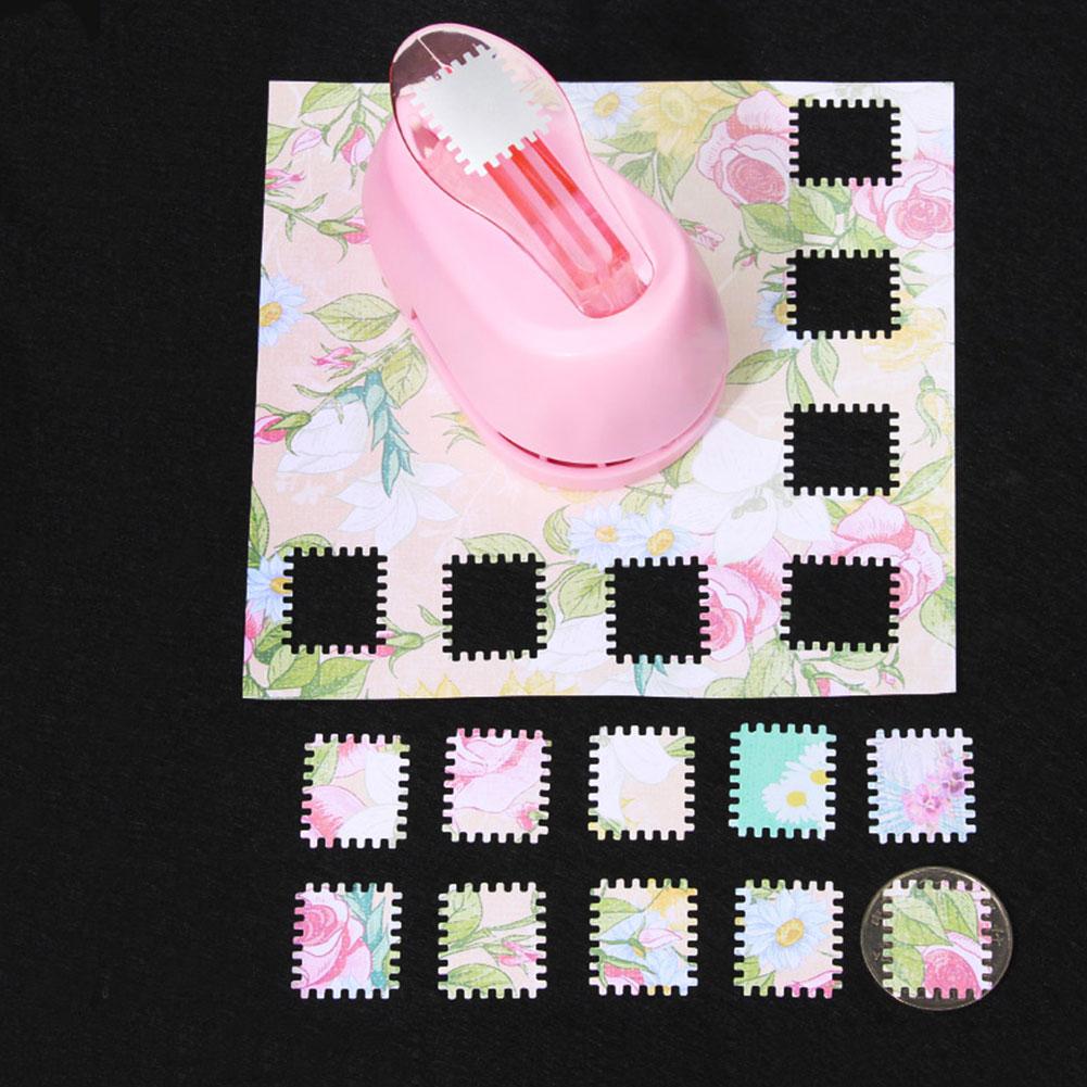 New 2x1.8cm Stamp shape Craft Punch Embossing Machine Round Hole Punch Toothed Puncher Embosser