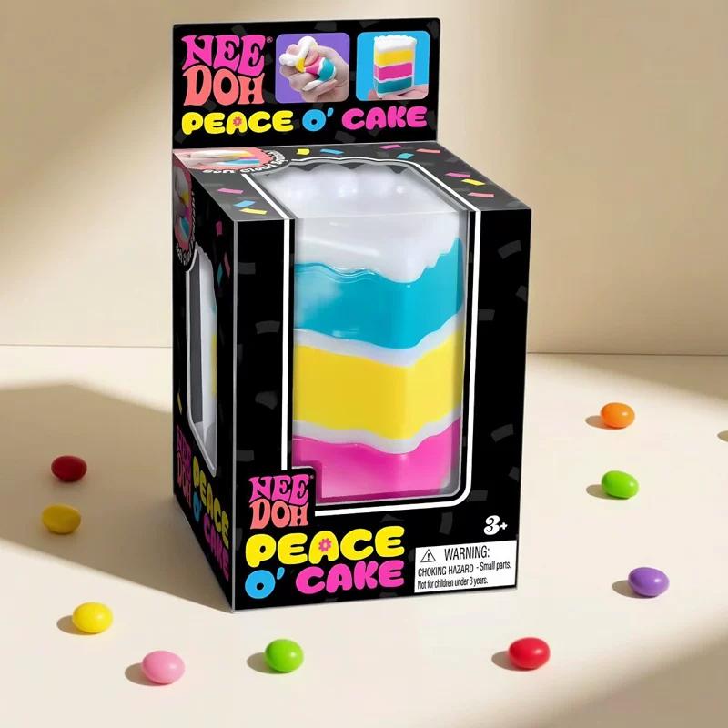 Needoh Sensory Peace O' Cake Fidget Toy Anxiety Relief Focus Calm Down Adhd Non-Toxic Squeeze Stretch Fidget Toy For Adults Gift