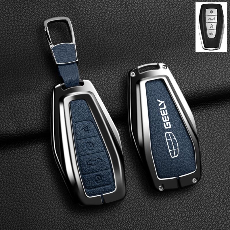 

New Alloy Sheepskin Car Key Case Cover For Geely Okavango Coolray Atlas Monjaro Tugella Emgrand Gt S Proton X50 X70 X6 X7 Ex7 Gc