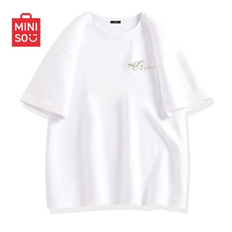 MINISO Men's Loose Fit Pure Cotton Short Sleeve T-Shirt