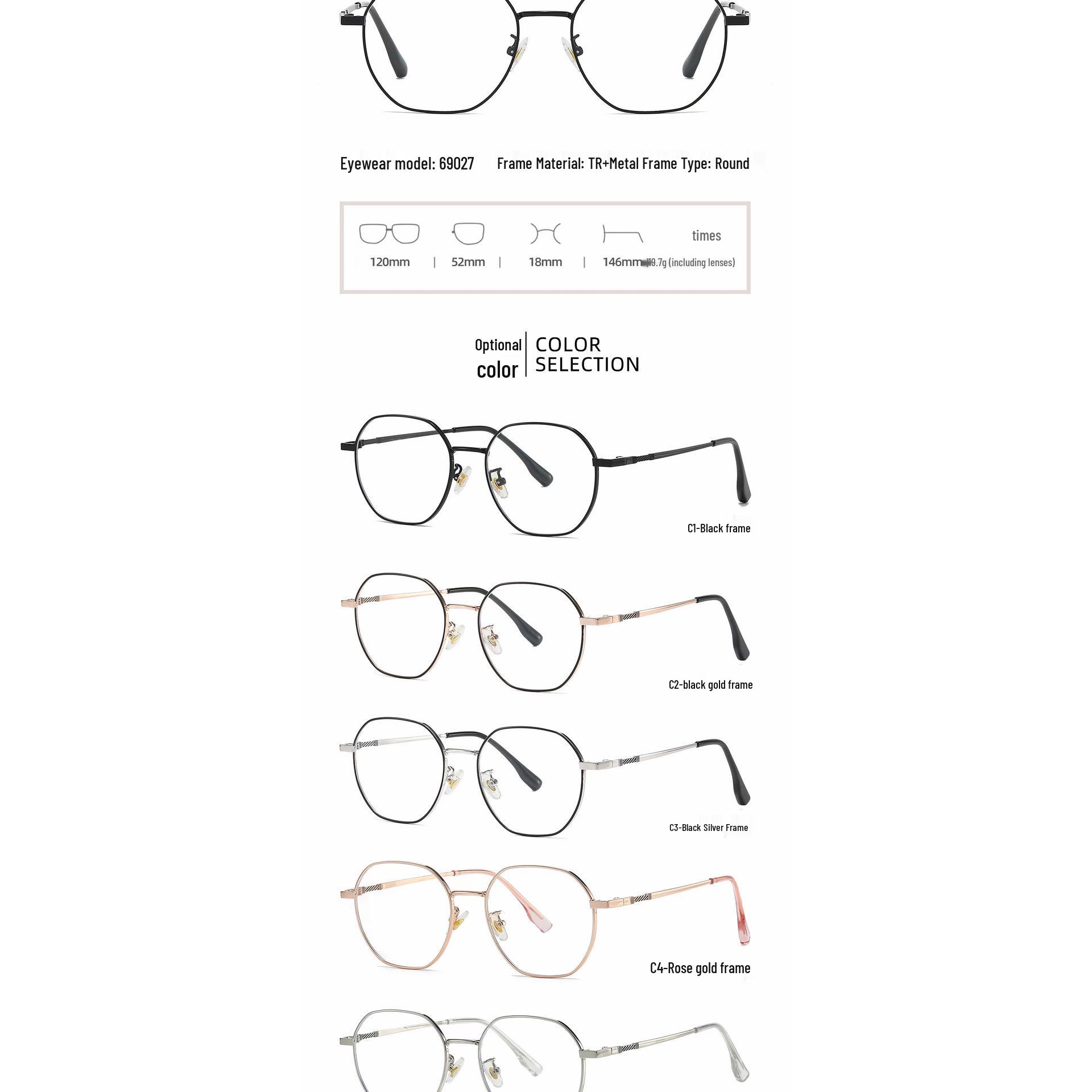 

Непобедимые Яркие Прочные Очки по Рецепту с Защитой от Синего Света - Общий Тип 69027 розового золота