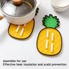 Pineapple Silicone Pot Lid Holder Non-slip Heat-Resistant Dishwasher Safe Kitchen Counter Fruit Shape Pot Lid Storage Drying Mat