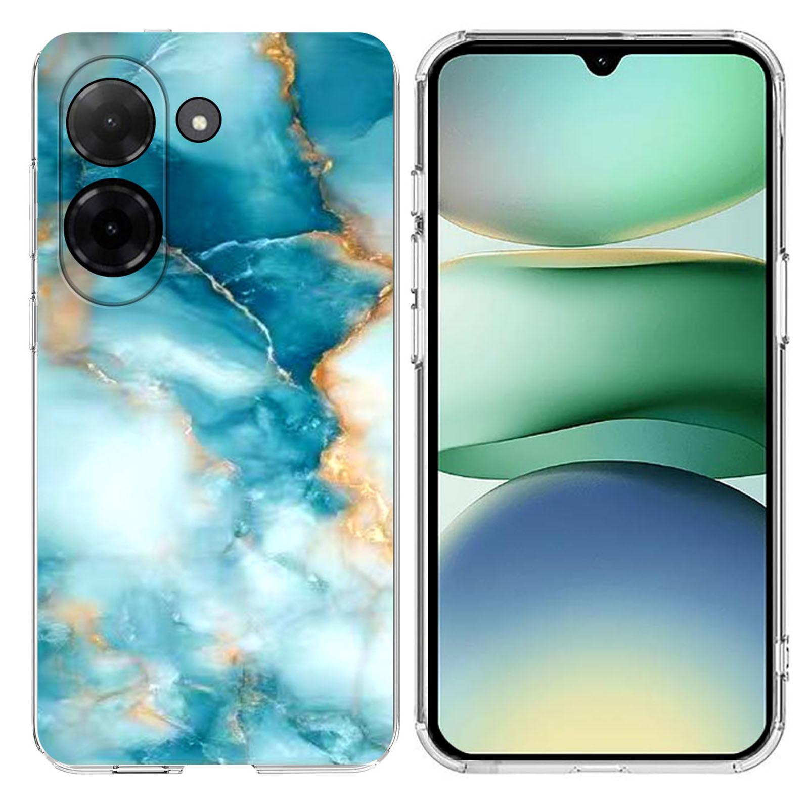 

Soft TPU Case for Xiaomi Redmi A5 4G (171.7mm)/Poco C71 4G Marble Pattern Printing Phone Cover Blue