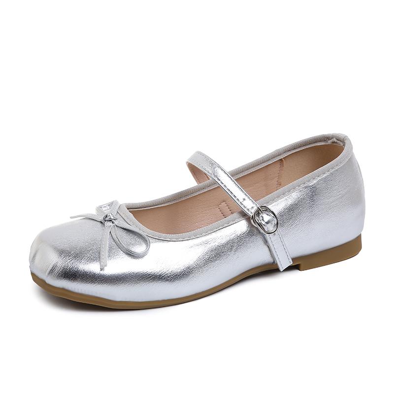 Fashion A new style of French flat-bottomed bow shallow-mouthed single shoes for women, paired with a skirt and a one-strap Marizanne