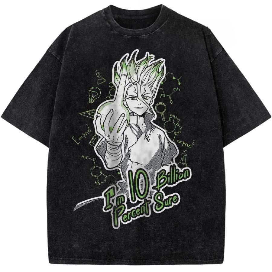 

Ishigami Senkuu Print T-shirt Dr.STONE Anime Clothing Men Women Cotton Tshirts Vintage Washed Tee Harajuku Oversized T Shirt XXL чорний
