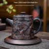 Handmade Chinese Ceramic Teapot with Auspicious Relief