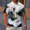 3D Tiger Lion Printed Fierce Beast Men's Summer Casual Short Sleeves