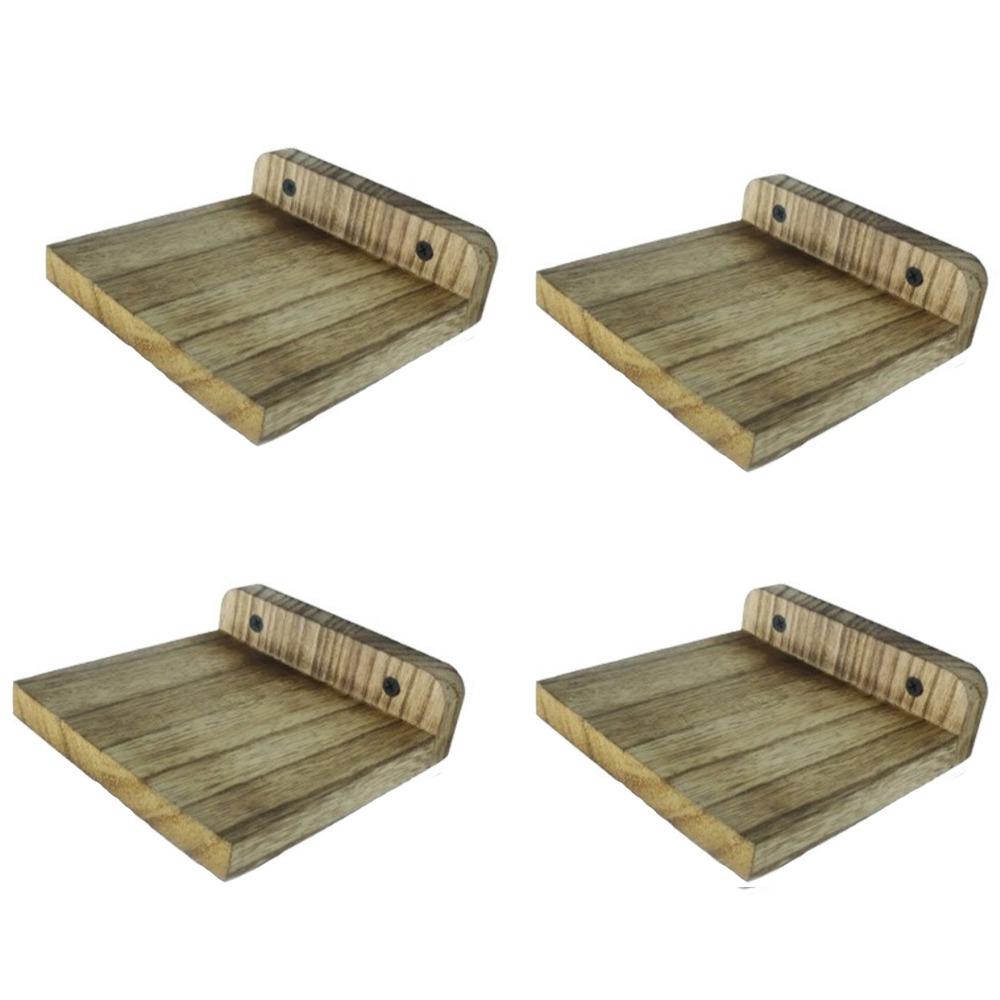 4 Stück Holz Wandmontierte Regale Einfache Pflanzen Blumentopf Tabletts Langlebige Blumenständer für die Küche