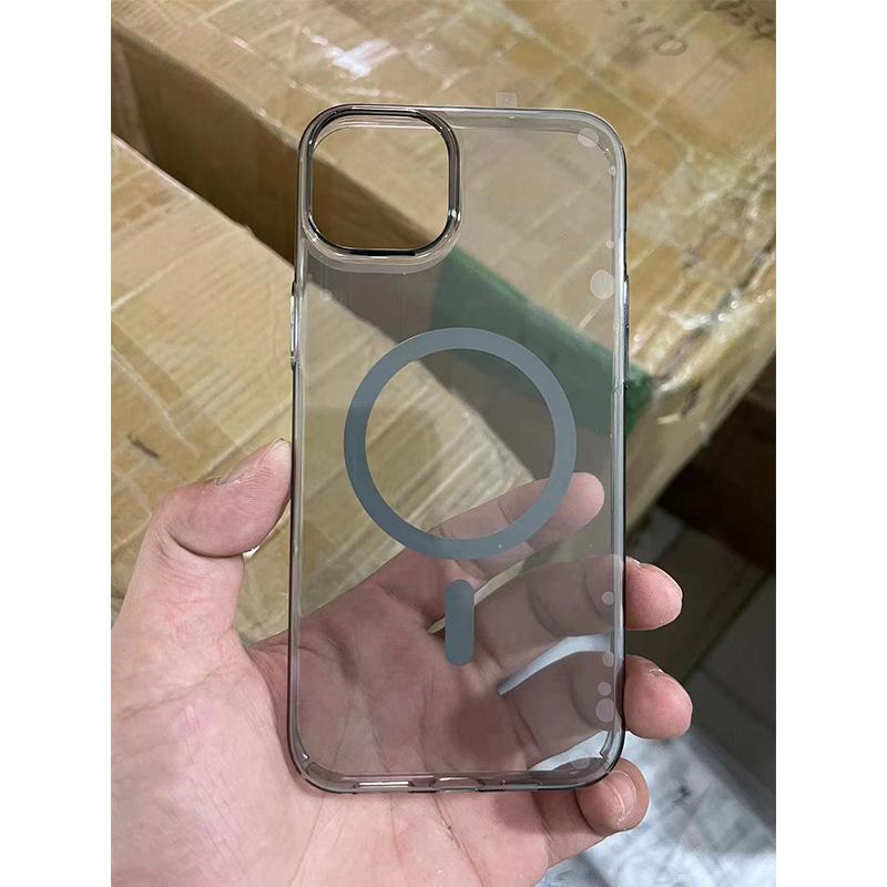 

Черный жесткий чехол для ПК с магнитным креплением MagSafe для телефона iPhone16 Apple 14/13 Не желтеющий противоударный чехол Apple 16Plus