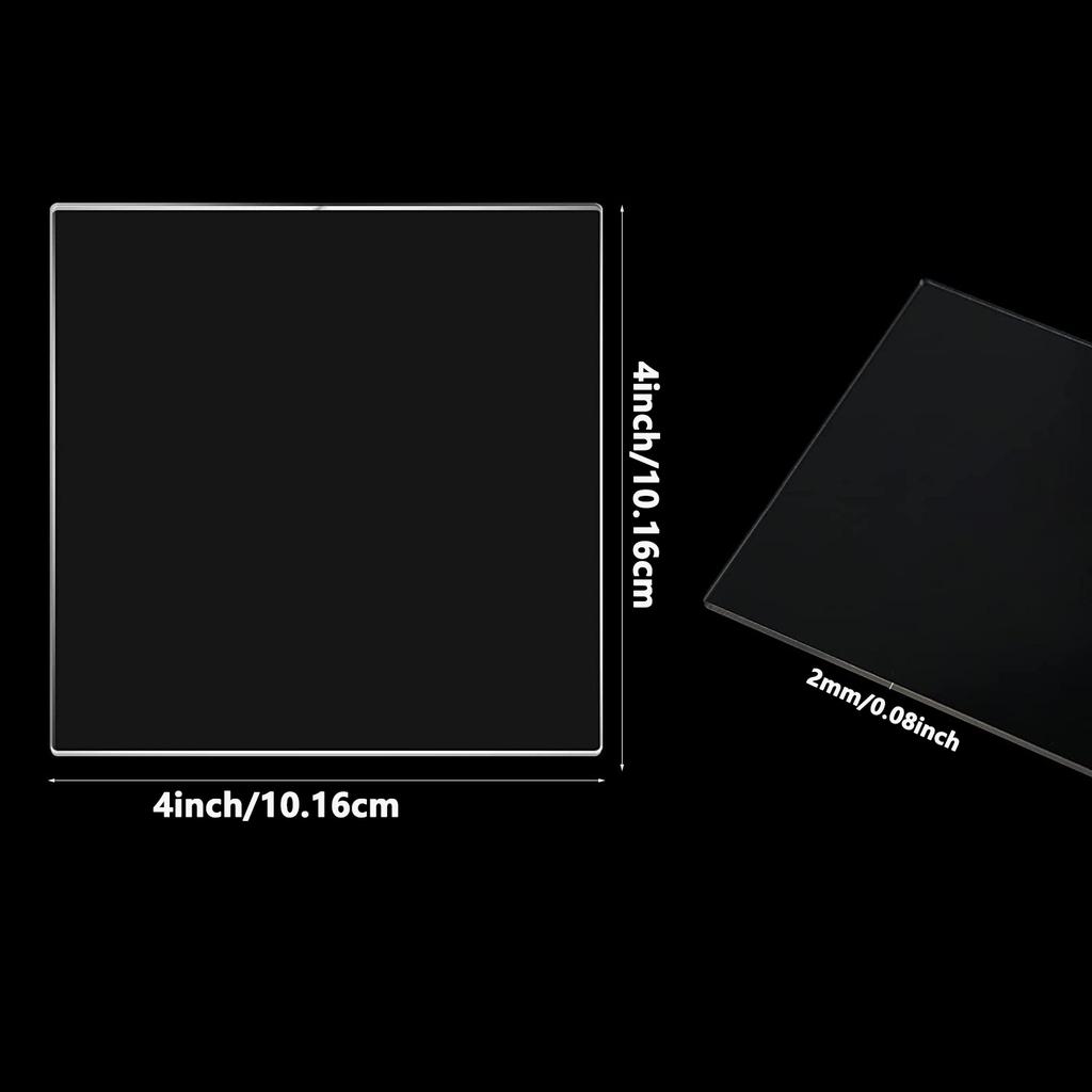 2mm Thick Clear Acrylic Square Sheet Panel Acrylic Board for Sign, DIY Display Project, Photo Frame, Craft and Painting Custom