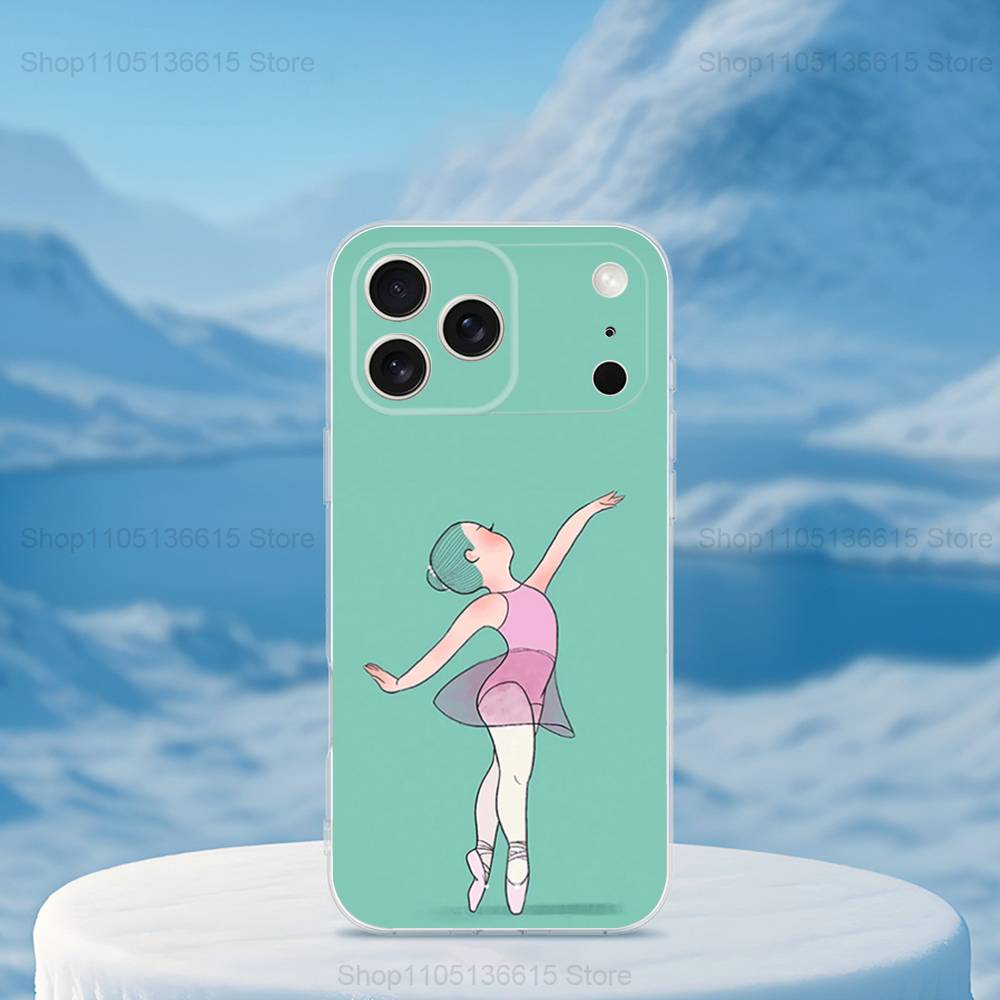 Ballet Art Girl Cute Case For iPhone 17,11,12,13,16,14,15,Pro,Max,Plus,X,XS,XR,SE,Mini Transparent Soft Silicone