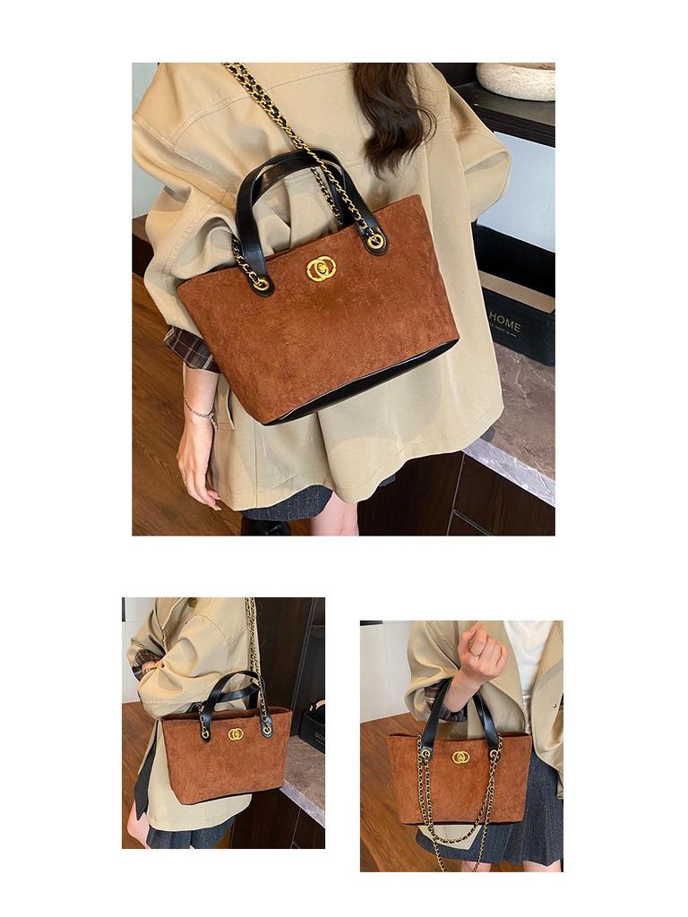 Retro Matte Suede Shoulder Bag - 2026 Commute Tote and Handbag