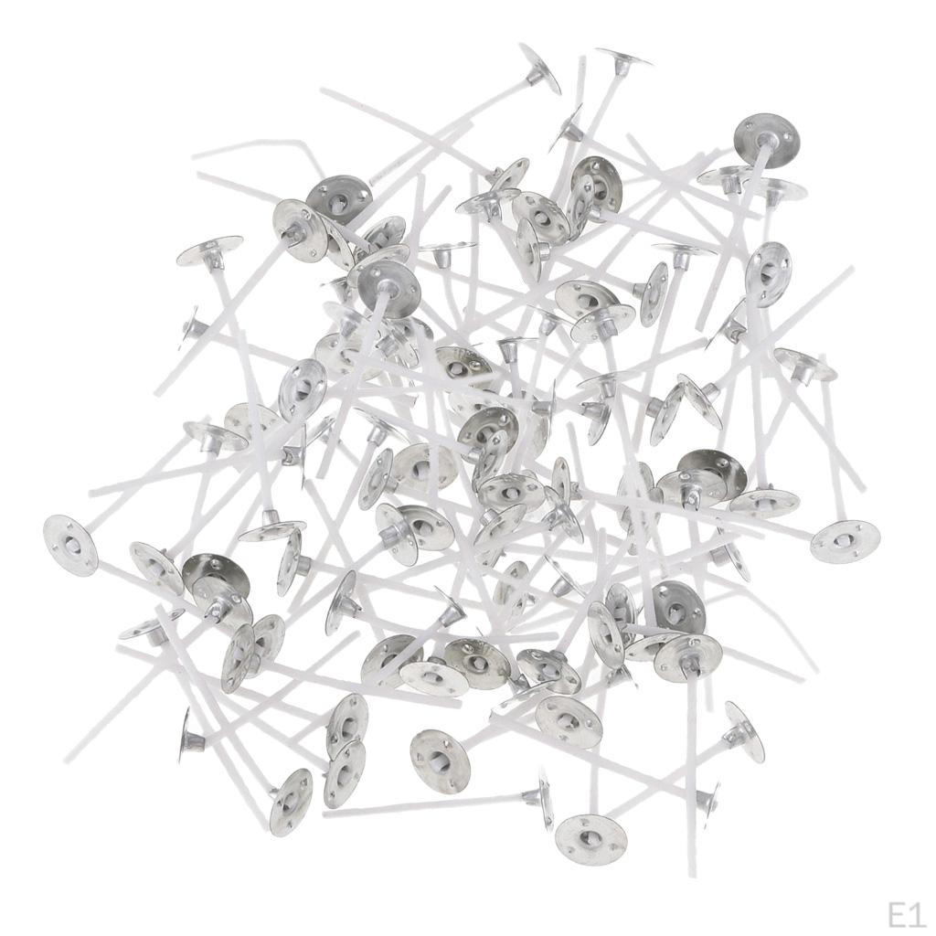 200x 2.5/3/3.5cm Pre Waxed Candle Wick W/Sustainers for Making - White, 3.5cm