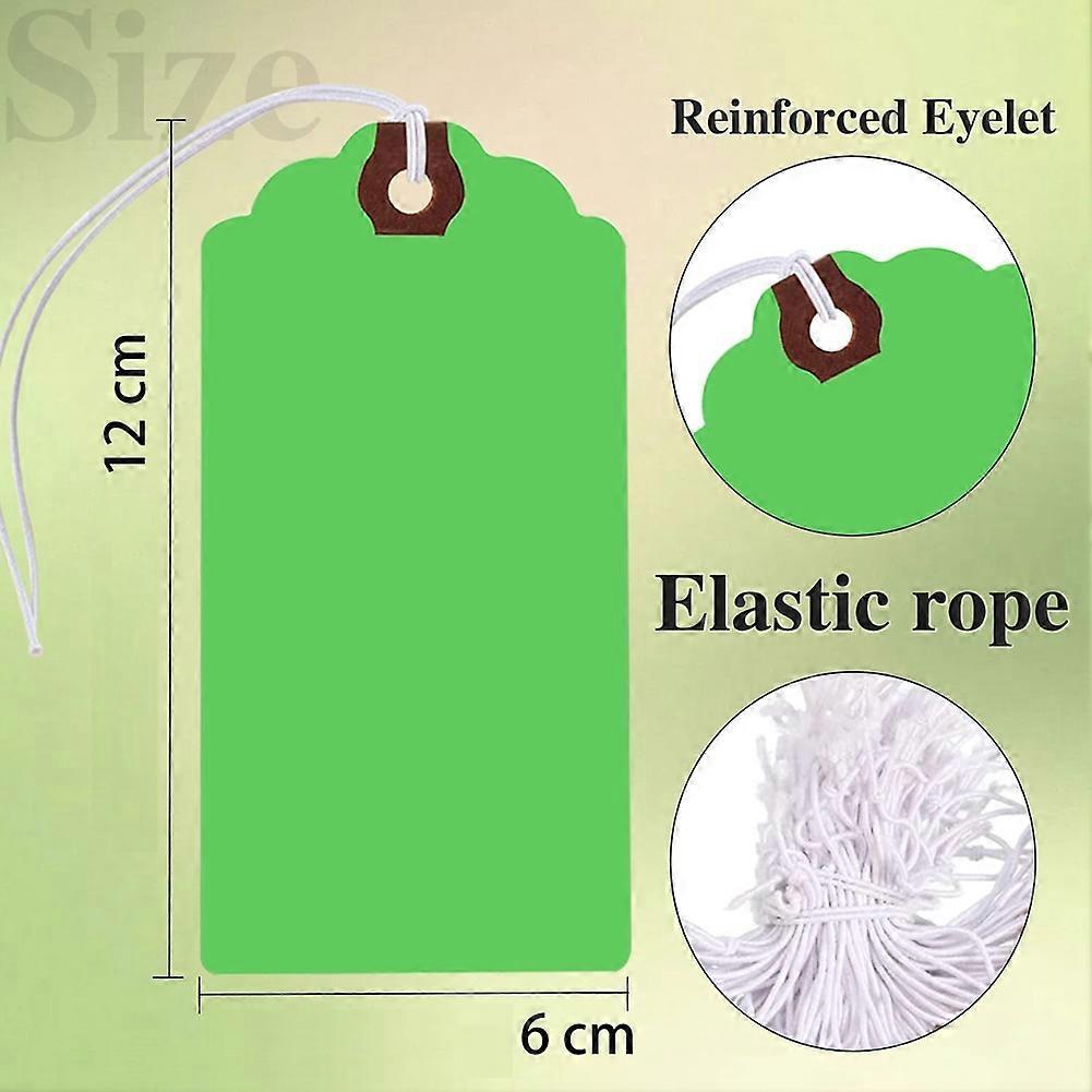 300Pcs Colored Hang Tags with Elastic Strings Blank Paper Writable Tags Shipping Tags Price Tags for All Occasions