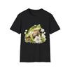 Frog & Floral Unisex Softstyle T-Shirt, Cute Nature Tee, Nature Lover Gift,