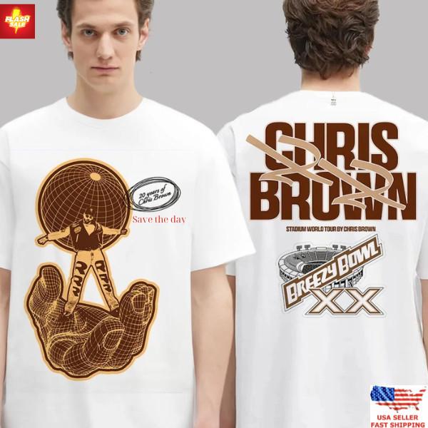 

Chris Brown Merch Tee Hand Globe In Detroit MI T-Shirt Custom day tee Unisex T-Shirt XXXXL