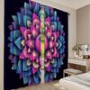 Flat Printing Scene Curtains Floral Lotus Radiance Digital Printed Polyester Drapes Birthday Party Use All Season Curtain Set Of 2 Made Washable
