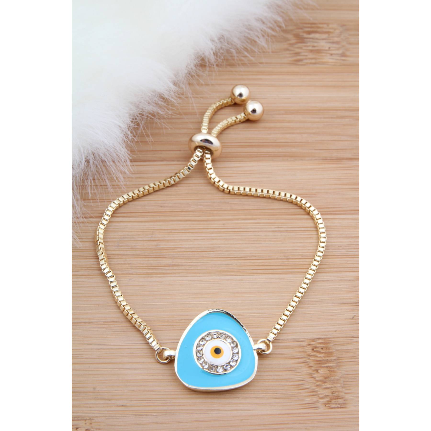 

Регулируемый регулируемый браслет Blue Evil Eye из бисера