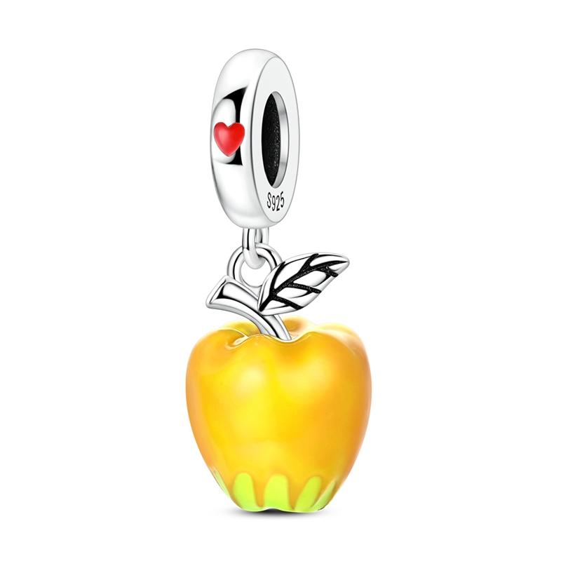 Copper Metal Apple Pendant Bead Component Temperature Change Discoloration Charm Bead Component Compatible With Do It Yourself Bracelet High Quality