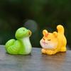 Mini Chinese Zodiac Animal Statue Colorful Resin Dragon Rabbit Miniature Figurine Cute Zodiac Ornament Home Decor